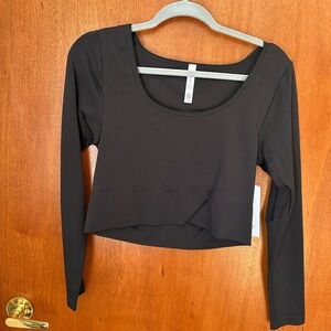 Athleta Black Fitted Crop Top